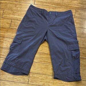 Athleta Purple Button-Front Capri Pants w/Drawstring Waistband 10